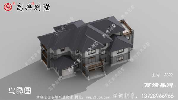 中式豪华乡村自建大面积户型三层别墅