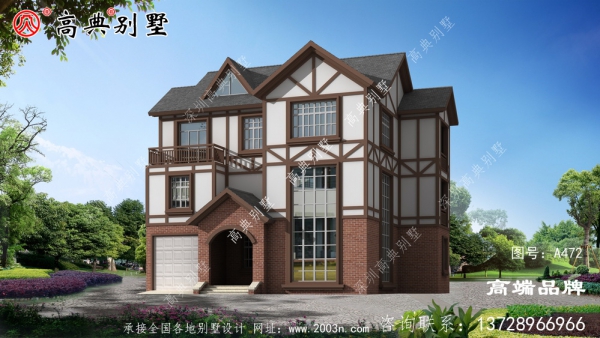 农村简约欧式三层自建房别墅