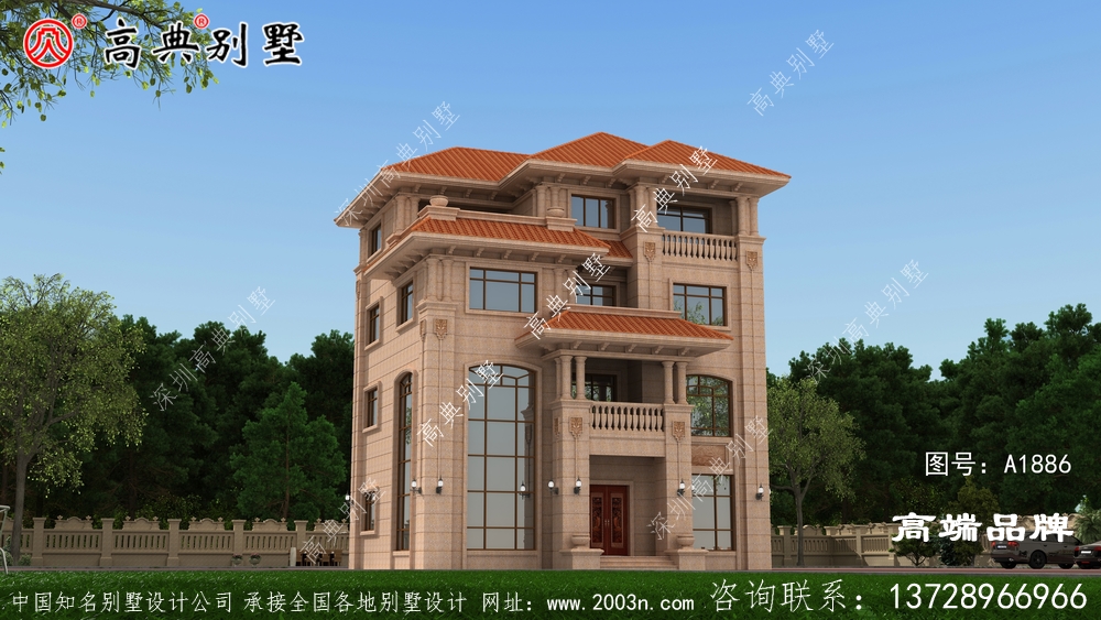 三层半乡村复式风格欧式别墅住宅