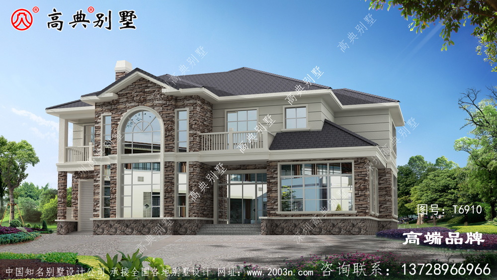 农村二层欧式自建房屋别墅