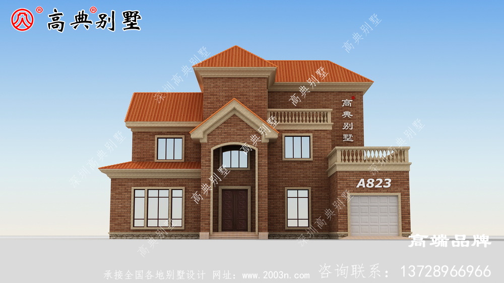 这款欧式小别墅简单美观，易于施工，农村施工队伍都可以施工。