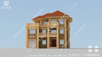 四面通透，采光好的欧式住宅施工图
