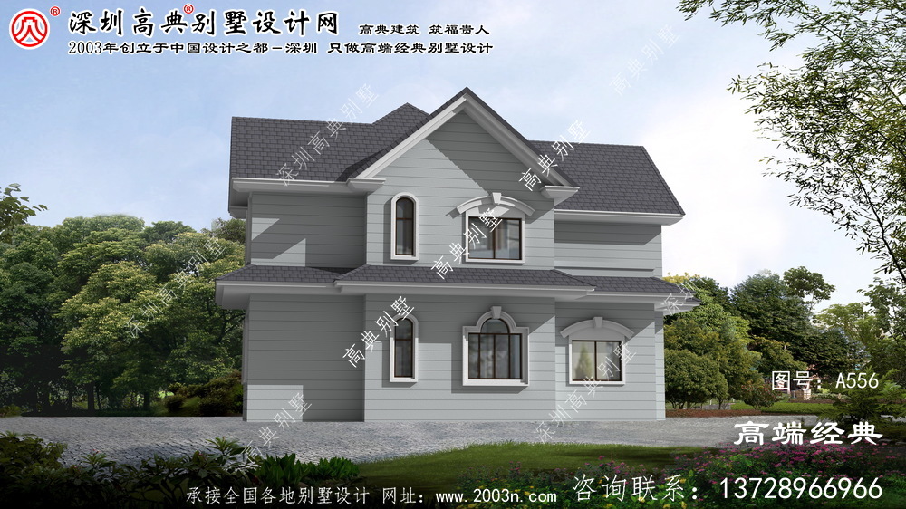 松阳县精致小巧的三层别墅效果图