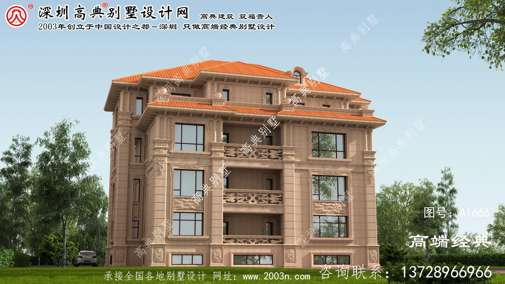 灵县欧式三层别墅设计图