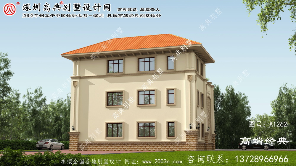 蓝山县双复式三层简欧别墅