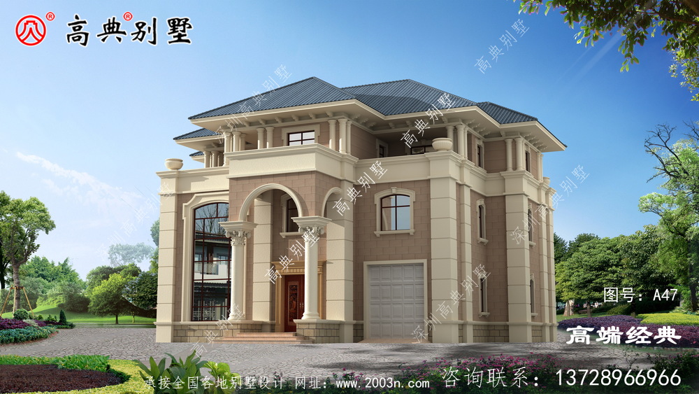 便宜时尚的农村自建房色彩明亮简单大气