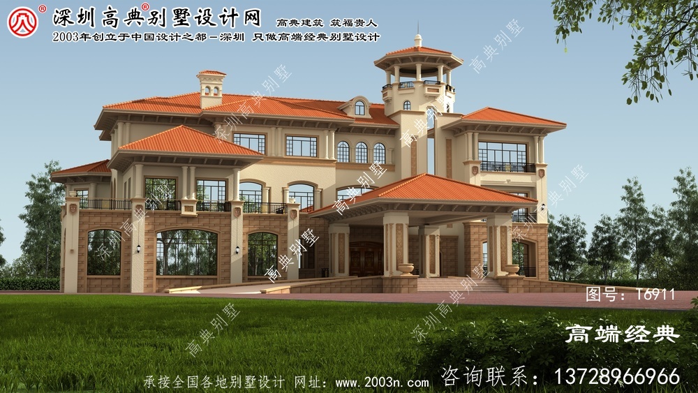 和林格尔县三层欧式风格豪华别墅设计图纸大全。