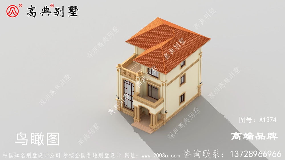 简单农村房子设计图片该别墅外观效果 简约施工也简单。	