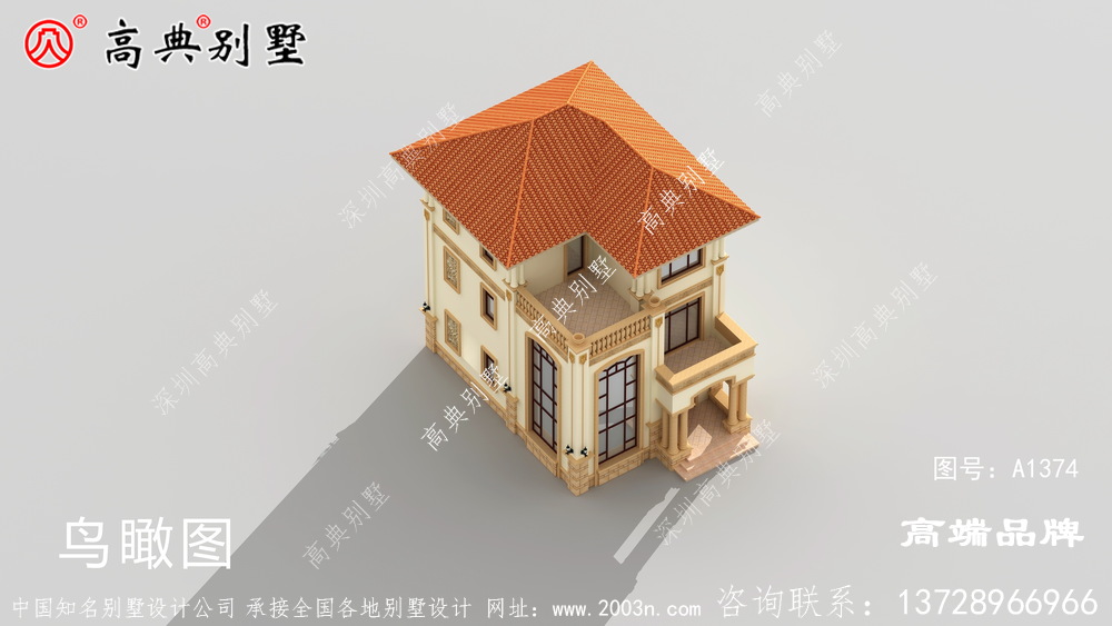 简单农村房子设计图片该别墅外观效果 简约施工也简单。	
