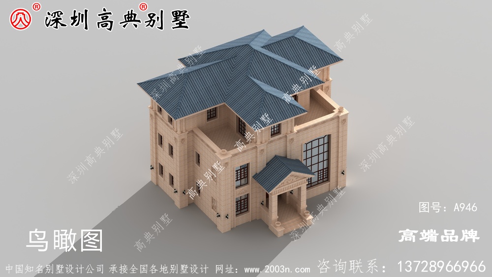农村漂亮三层平房图片，非常适合在农村修建！