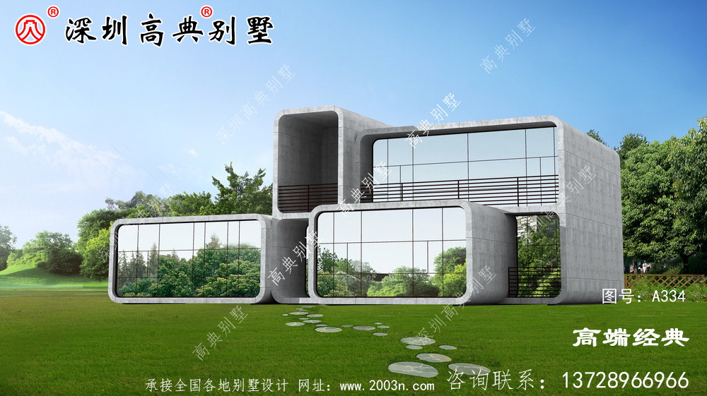 二层现代带别墅图,完美的农村别墅,理想中的居住场所