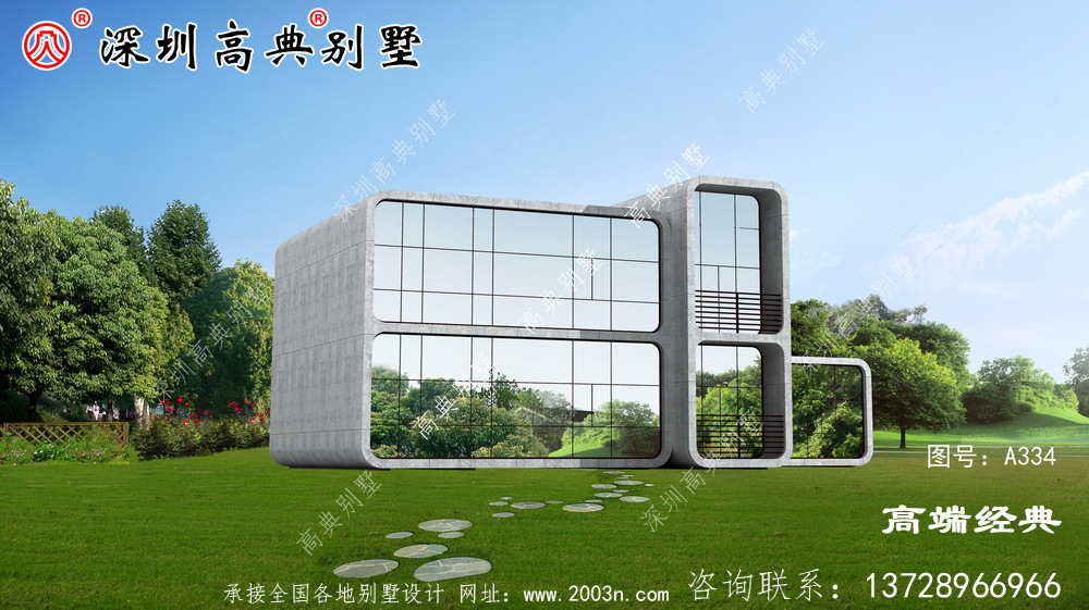 二层现代带别墅图,完美的农村别墅,理想中的居住场所