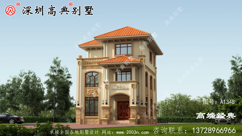 乡下三层带阳台的外观图,时尚大气,我都想建了。