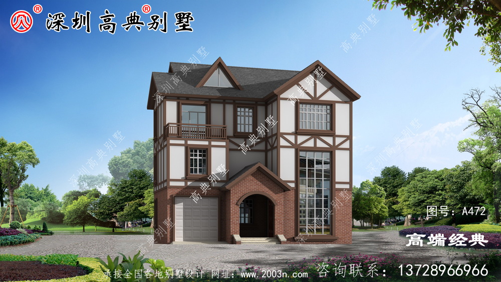 二楼半带露台的自建房图片,好看实用就选了。
