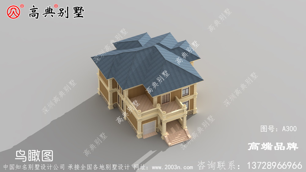 雕刻板等建筑要素的组合使别墅更加精致