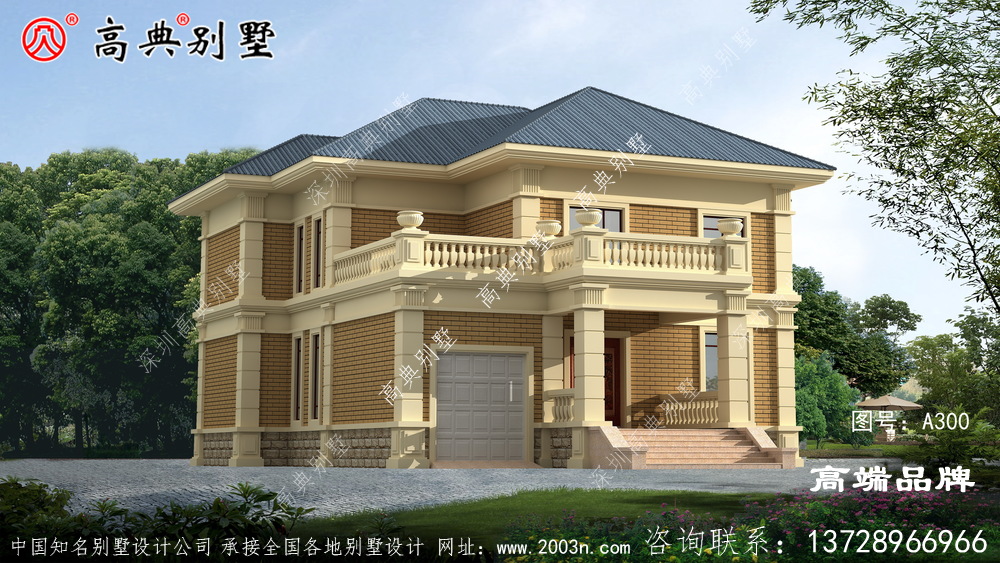 雕刻板等建筑要素的组合使别墅更加精致