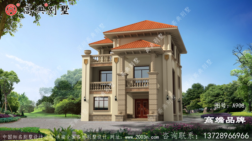 造型简洁精致,建一栋别致的农村别墅就是如此简单