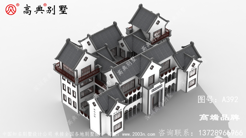 一款豪华中式风格别墅，四代同堂都没问题