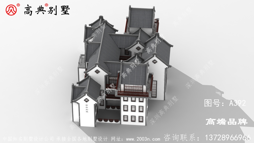一款豪华中式风格别墅，四代同堂都没问题
