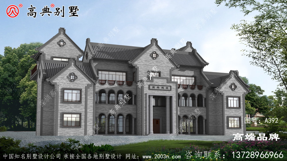 一款豪华中式风格别墅，四代同堂都没问题
