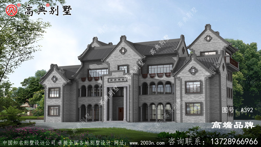 一款豪华中式风格别墅，四代同堂都没问题
