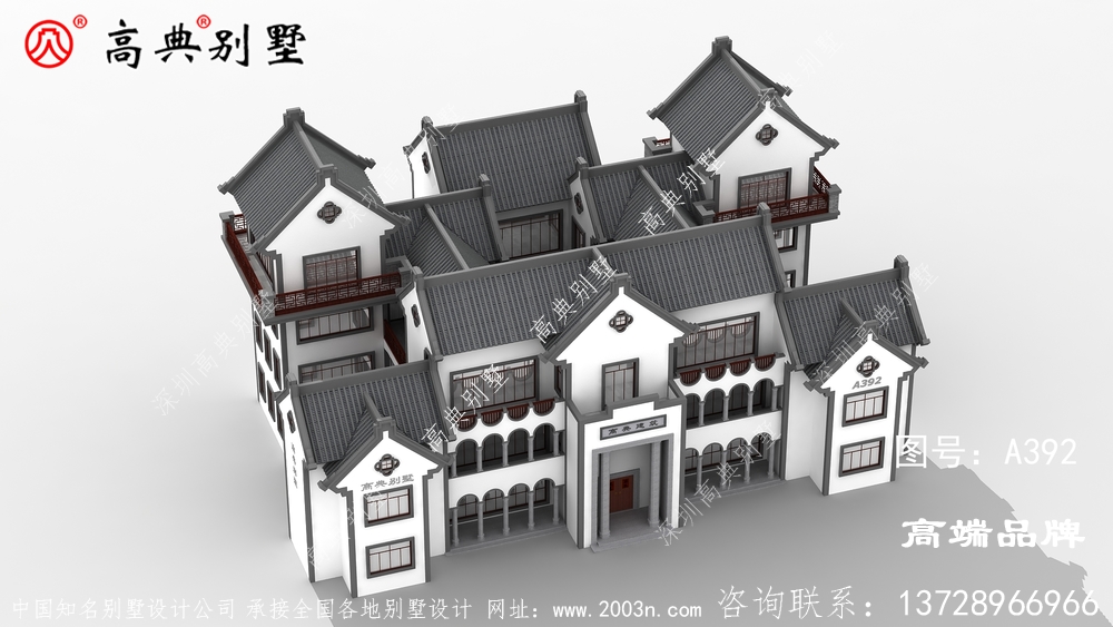 一款豪华中式风格别墅，四代同堂都没问题