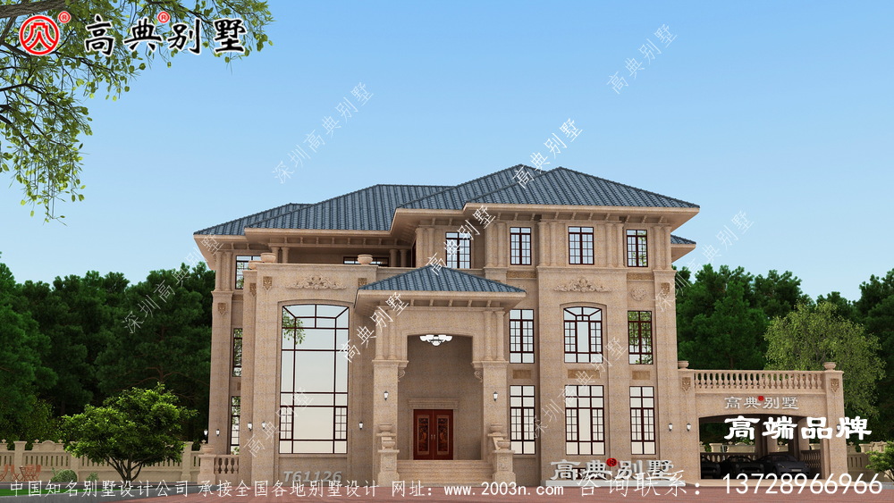 独特的造型与绿化景观相结合 ，给人丰富的视觉观感