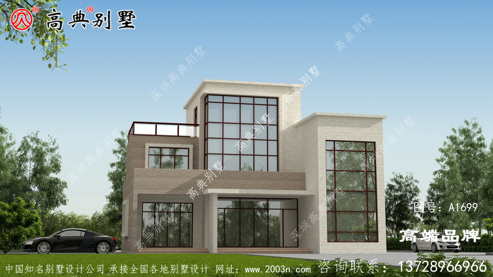 农村建现代三层别墅，绝对是当地一道靓丽的风景线