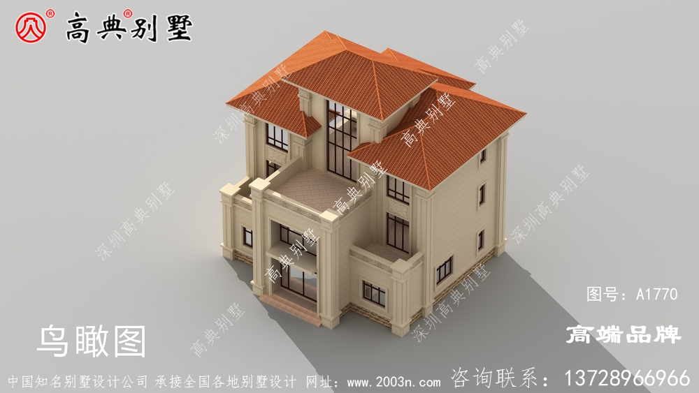 经典户型方案,外观大气豪华的欧式三层别墅