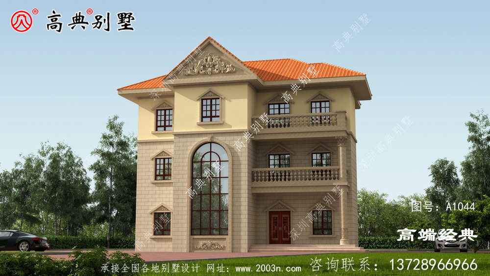欧式三层别墅,建一栋,就是村里最靓的户型。