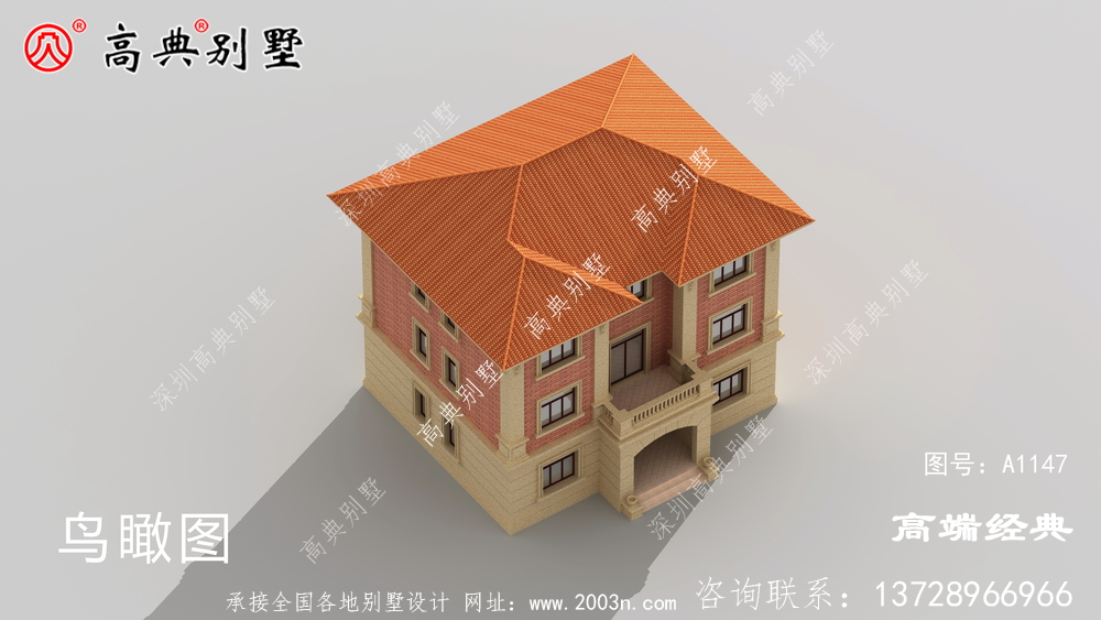 下面这款欧式别墅设计图,主体造价几十多万元,精致实用。
